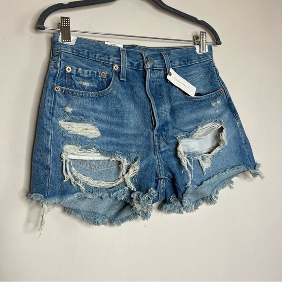 Levi's 501 High Rise Shorts in Fault Line - Picture 7 of 16